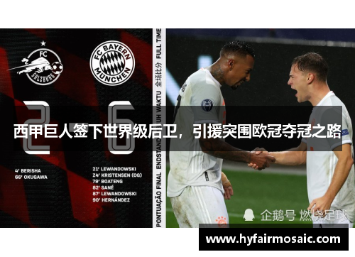 西甲巨人签下世界级后卫，引援突围欧冠夺冠之路